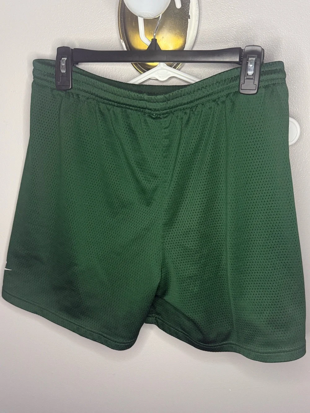 Vintage 90s Nike Men’s Mesh Shorts Green Swoosh Athletic Basketball